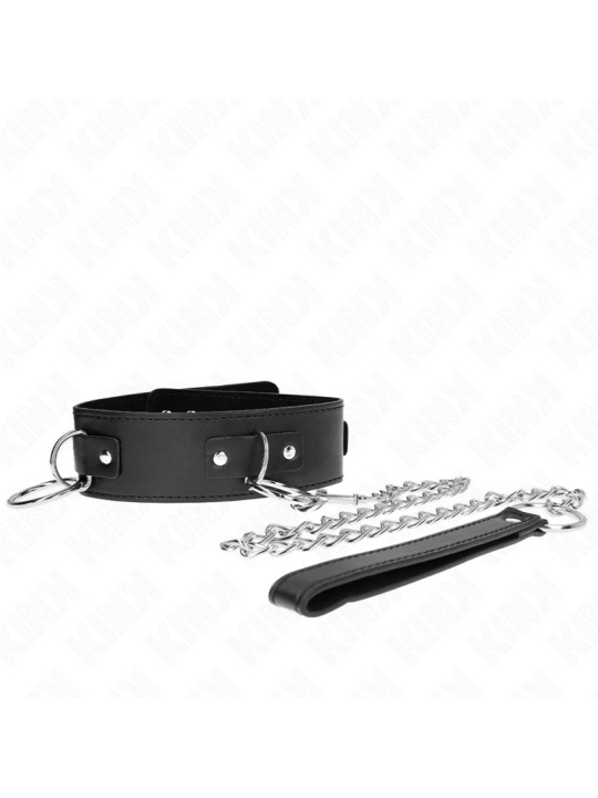 COLLAR BDSM CON CORREA AJUSTABLE KINK 65 CM 3 ANILLOS DE LA MARCA KINK COLLAR & GAG