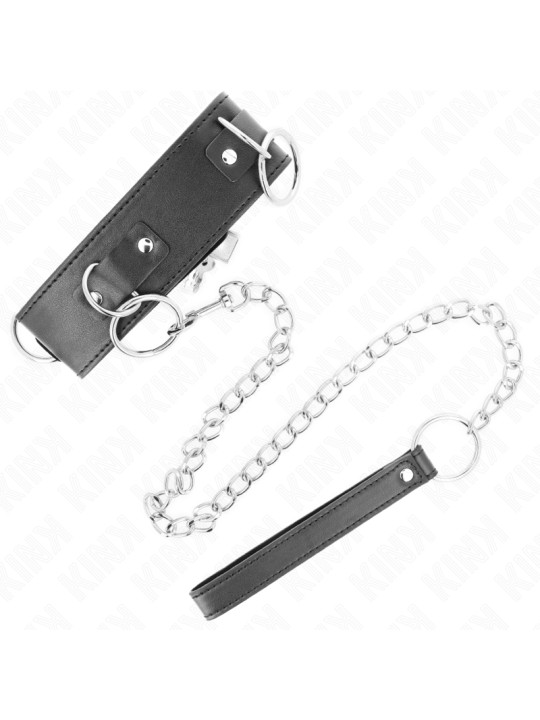 COLLAR BDSM CON CORREA AJUSTABLE KINK 65 CM 3 ANILLOS DE LA MARCA KINK COLLAR & GAG