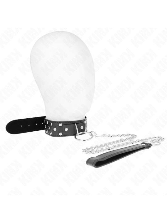 COLLAR BDSM CON CORREA AJUSTABLE NEGRO KINK DE LA MARCA KINK COLLAR & GAG
