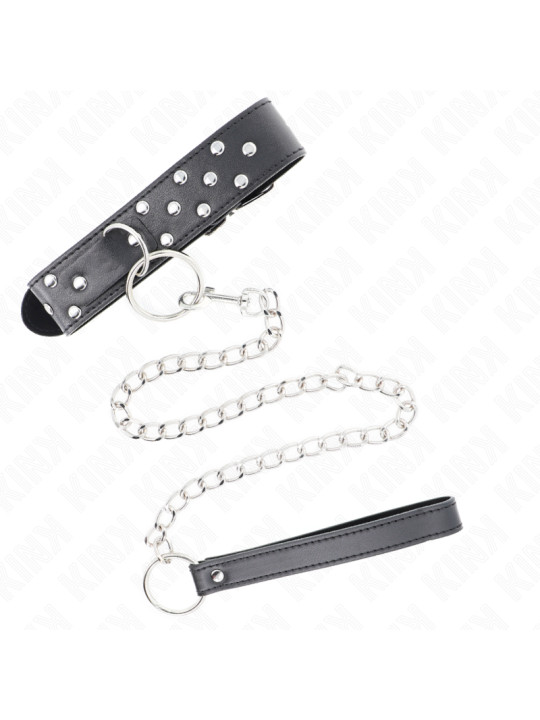COLLAR BDSM CON CORREA AJUSTABLE NEGRO KINK DE LA MARCA KINK COLLAR & GAG