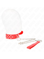 COLLAR BDSM CON CORREA AJUSTABLE ROJO KINK 65 CM DE LA MARCA KINK COLLAR & GAG