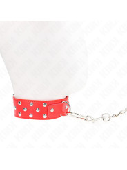 COLLAR BDSM CON CORREA AJUSTABLE ROJO KINK 65 CM DE LA MARCA KINK COLLAR & GAG