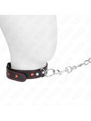 COLLAR BDSM CON CORREA 65 CM DETALLES CORAZÓN KINK DE LA MARCA KINK COLLAR & GAG