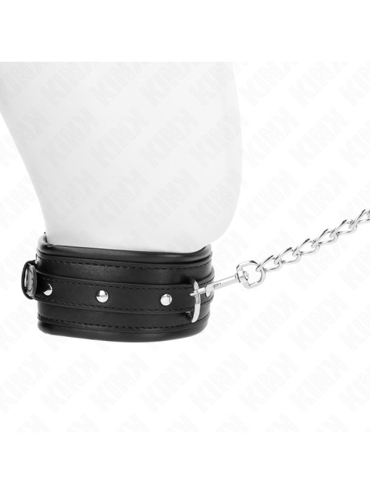 COLLAR BDSM CON CORREA KINK 65 CM HEBRILLA BRILLANTE DE LA MARCA KINK COLLAR & GAG