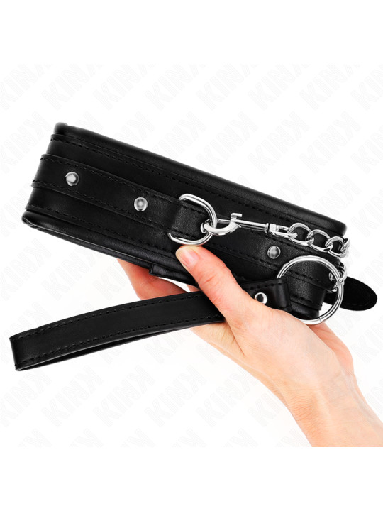 COLLAR BDSM CON CORREA KINK 65 CM HEBRILLA BRILLANTE DE LA MARCA KINK COLLAR & GAG