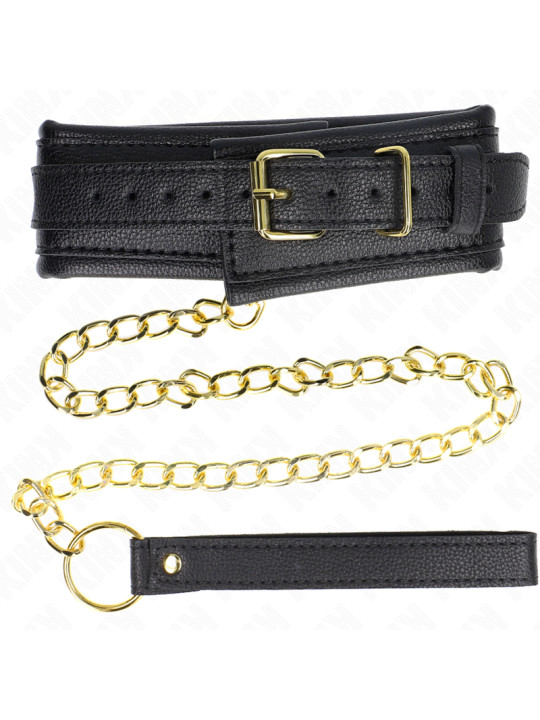 COLLAR CON CORREA IMITACIÓN CUERO AJUSTABLE KINK BDSM DE LA MARCA KINK COLLAR & GAG