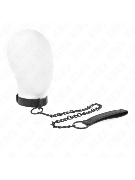 COLLAR BDSM CON CORREA AJUSTABLE KINK 65 CM OSCURO DE LA MARCA KINK COLLAR & GAG