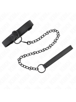 COLLAR BDSM CON CORREA AJUSTABLE KINK 65 CM OSCURO DE LA MARCA KINK COLLAR & GAG