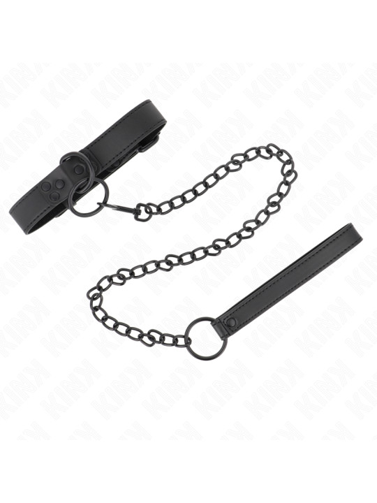 COLLAR BDSM CON CORREA AJUSTABLE KINK 65 CM OSCURO DE LA MARCA KINK COLLAR & GAG