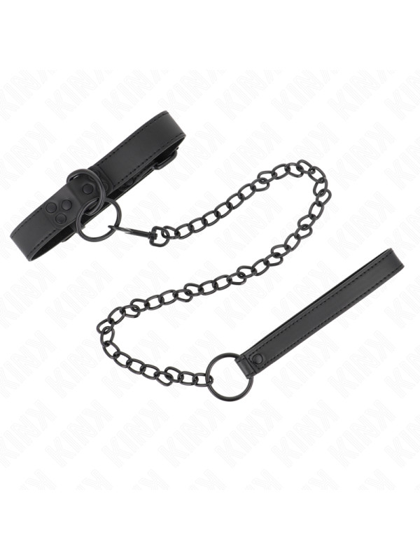 COLLAR BDSM CON CORREA AJUSTABLE KINK 65 CM OSCURO DE LA MARCA KINK COLLAR & GAG