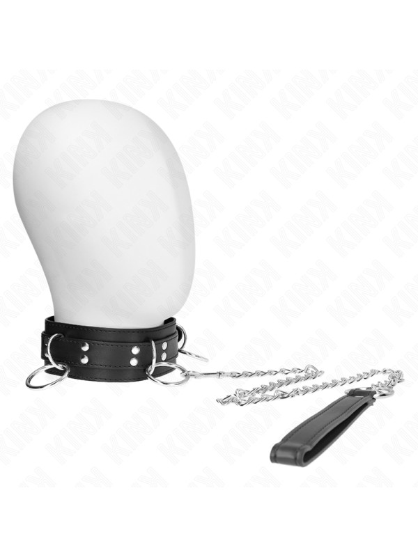 COLLAR BDSM CON CORREA KINK 80 CM 3 ANILLOS DE LA MARCA KINK COLLAR & GAG