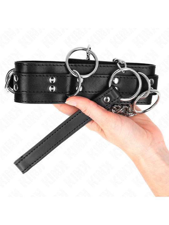 COLLAR BDSM CON CORREA KINK 80 CM 3 ANILLOS DE LA MARCA KINK COLLAR & GAG