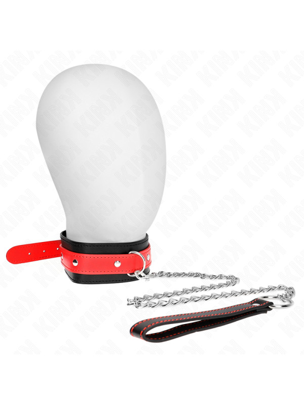 COLLAR BDSM ROJO CON CORREA AJUSTABLE KINK 65 CM DE LA MARCA KINK COLLAR & GAG