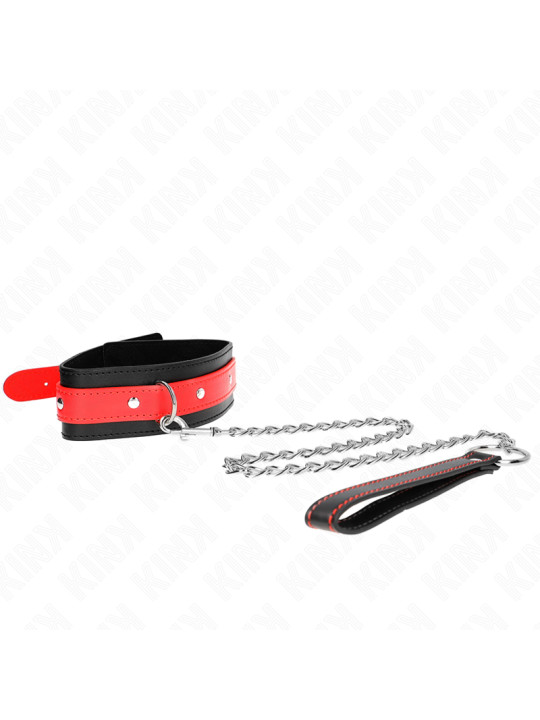 COLLAR BDSM ROJO CON CORREA AJUSTABLE KINK 65 CM DE LA MARCA KINK COLLAR & GAG