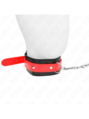 COLLAR BDSM ROJO CON CORREA AJUSTABLE KINK 65 CM DE LA MARCA KINK COLLAR & GAG