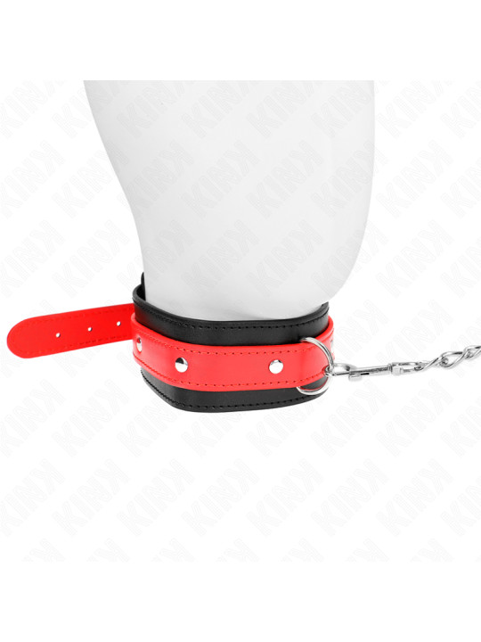 COLLAR BDSM ROJO CON CORREA AJUSTABLE KINK 65 CM DE LA MARCA KINK COLLAR & GAG