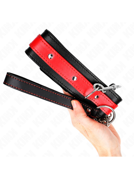 COLLAR BDSM ROJO CON CORREA AJUSTABLE KINK 65 CM DE LA MARCA KINK COLLAR & GAG