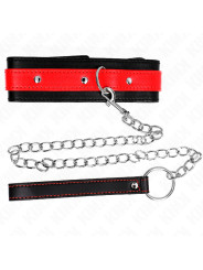 COLLAR BDSM ROJO CON CORREA AJUSTABLE KINK 65 CM DE LA MARCA KINK COLLAR & GAG