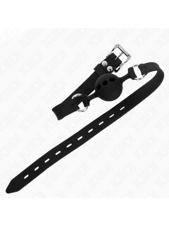 MORDAZA DE BOLA DE SILICONA KINK TALLA S NEGRO AJUSTABLE DE LA MARCA KINK COLLAR & GAG