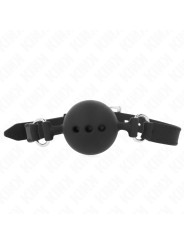 MORDAZA DE BOLA SILICONA KINK NEGRO TALLA M AJUSTABLE DE LA MARCA KINK COLLAR & GAG