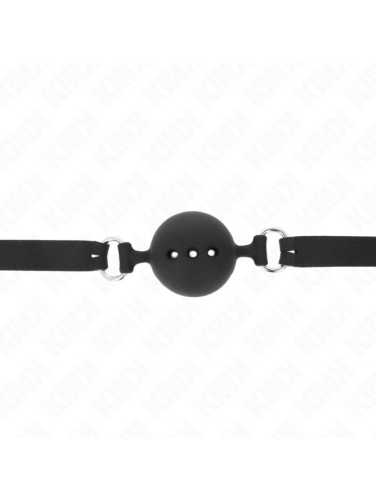 MORDAZA DE BOLA SILICONA KINK NEGRO TALLA M AJUSTABLE DE LA MARCA KINK COLLAR & GAG