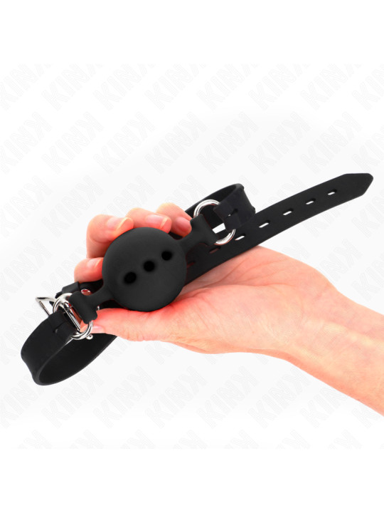 MORDAZA DE BOLA DE SILICONA KINK TALLA L NEGRO AJUSTABLE DE LA MARCA KINK COLLAR & GAG