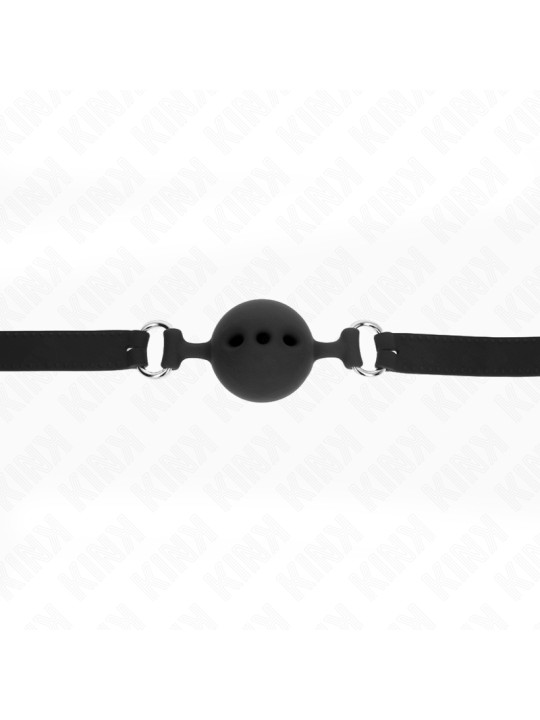 MORDAZA DE BOLA DE SILICONA KINK TALLA L NEGRO AJUSTABLE DE LA MARCA KINK COLLAR & GAG