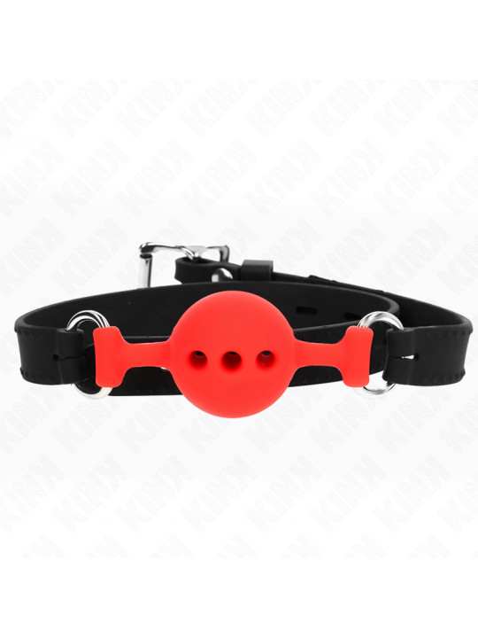 MORDAZA DE BOLA DE SILICONA ROJA AJUSTABLE KINK DE LA MARCA KINK COLLAR & GAG