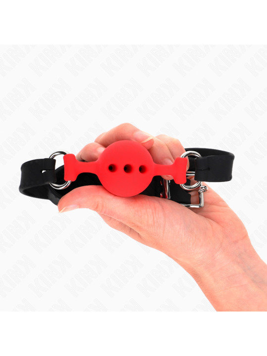 MORDAZA DE BOLA DE SILICONA ROJA AJUSTABLE KINK DE LA MARCA KINK COLLAR & GAG