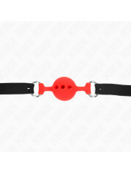MORDAZA DE BOLA DE SILICONA ROJA AJUSTABLE KINK DE LA MARCA KINK COLLAR & GAG