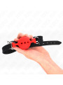 MORDAZA DE BOLA DE SILICONA ROJA AJUSTABLE KINK BDSM DE LA MARCA KINK COLLAR & GAG