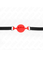 MORDAZA DE BOLA DE SILICONA ROJA AJUSTABLE KINK BDSM DE LA MARCA KINK COLLAR & GAG