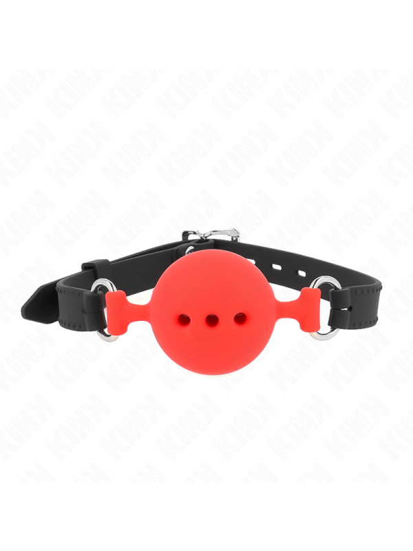 MORDAZA DE BOLA DE SILICONA ROJA AJUSTABLE KINK TALLA L DE LA MARCA KINK COLLAR & GAG