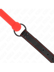 MORDAZA BDSM HUESO AJUSTABLE CON CORREA POLIPIEL ROJO KINK DE LA MARCA KINK COLLAR & GAG