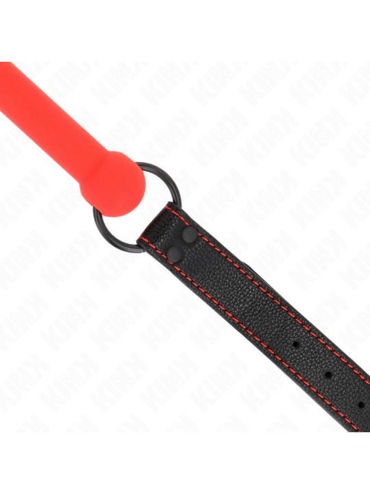 MORDAZA BDSM HUESO AJUSTABLE CON CORREA POLIPIEL ROJO KINK DE LA MARCA KINK COLLAR & GAG