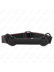MORDAZA BDSM HUESO AJUSTABLE CORREA POLIPIEL NEGRO KINK DE LA MARCA KINK COLLAR & GAG
