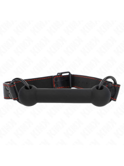 MORDAZA BDSM HUESO AJUSTABLE CORREA POLIPIEL NEGRO KINK DE LA MARCA KINK COLLAR & GAG