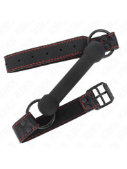 MORDAZA BDSM HUESO AJUSTABLE CORREA POLIPIEL NEGRO KINK DE LA MARCA KINK COLLAR & GAG