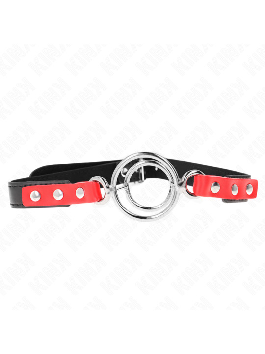 MORDAZA BDSM AJUSTABLE CON JUNTAS TÓRICAS ROJO 38X56 CM DE LA MARCA KINK COLLAR & GAG