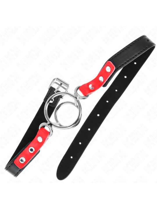 MORDAZA BDSM AJUSTABLE CON JUNTAS TÓRICAS ROJO 38X56 CM DE LA MARCA KINK COLLAR & GAG