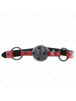 MORDAZA DE BOLA BDSM 4.5 CM POLIPIEL BRILLANTE AJUSTABLE DE LA MARCA KINK COLLAR & GAG