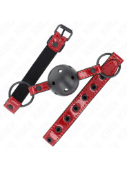 MORDAZA DE BOLA BDSM 4.5 CM POLIPIEL BRILLANTE AJUSTABLE DE LA MARCA KINK COLLAR & GAG