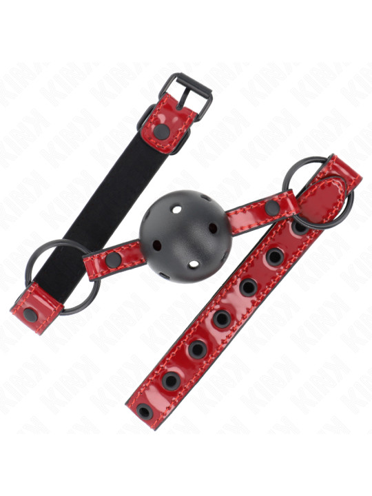 MORDAZA DE BOLA BDSM 4.5 CM POLIPIEL BRILLANTE AJUSTABLE DE LA MARCA KINK COLLAR & GAG