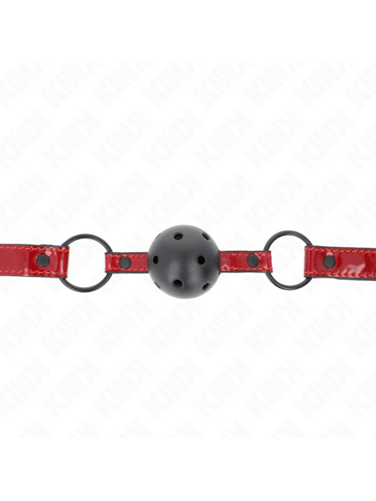MORDAZA DE BOLA BDSM 4.5 CM POLIPIEL BRILLANTE AJUSTABLE DE LA MARCA KINK COLLAR & GAG