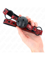 MORDAZA DE BOLA BDSM 4.5 CM POLIPIEL BRILLANTE AJUSTABLE DE LA MARCA KINK COLLAR & GAG