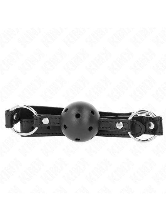 MORDAZA DE BOLA BDSM 4.5 CM NEGRA SILICONA KINK DE LA MARCA KINK COLLAR & GAG