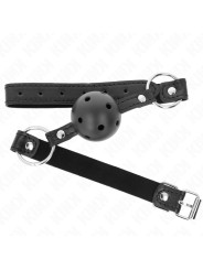 MORDAZA DE BOLA BDSM 4.5 CM NEGRA SILICONA KINK DE LA MARCA KINK COLLAR & GAG