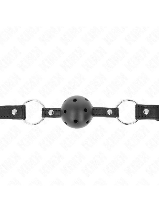 MORDAZA DE BOLA BDSM 4.5 CM NEGRA SILICONA KINK DE LA MARCA KINK COLLAR & GAG