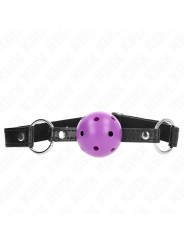 MORDAZA DE BOLA KINK 4.5 CM SILICONA MORADO BDSM DE LA MARCA KINK COLLAR & GAG