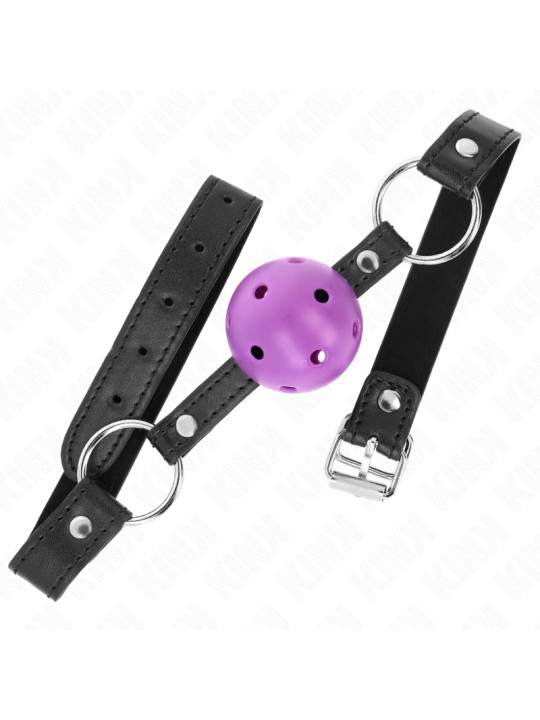 MORDAZA DE BOLA KINK 4.5 CM SILICONA MORADO BDSM DE LA MARCA KINK COLLAR & GAG